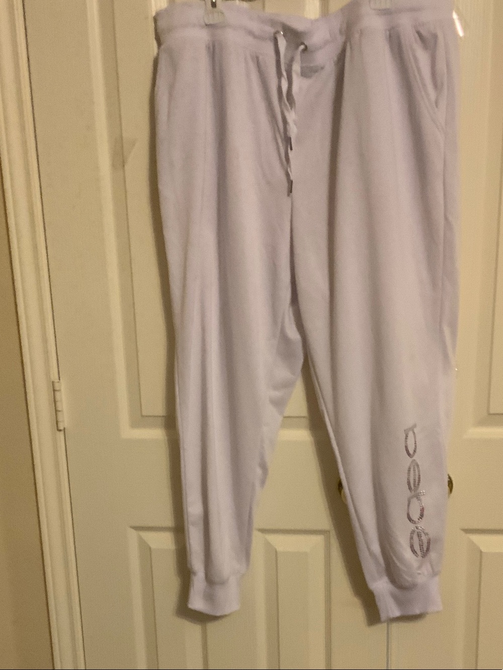 BEBE White Jogger Sweatpants with Side Logo - 3X - NWOT